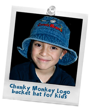 Chunky Monkey logo bucket hat for kids