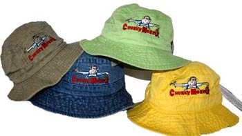 Chunky Monkey logo bucket hats